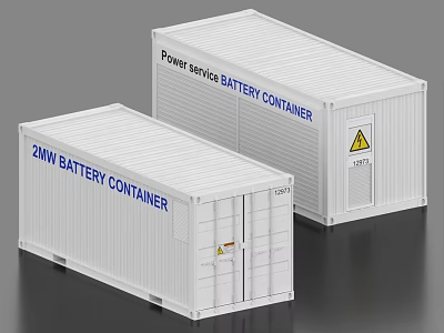 Industrial Power Service Battery Containers With 2MW Capacity For Energy Storage 3d model