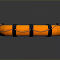 Orange Inflatable Life Raft Featuring Black Straps And Secure Floating Design For Safety
