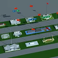 Colorful National Flags From Different Countries On Poles In Public Square Area