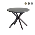 Modern Oval Coffee Table With Sleek Gray Tabletop and Crossed Dark Legs in Living Room