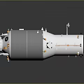 3D Rendered Space Station Module With White Gray Body And Blue Solar Panels