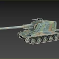 Military Tank with Camouflage Paint Long Cannon Barrel Heavy Tracks and Detailed Exterior