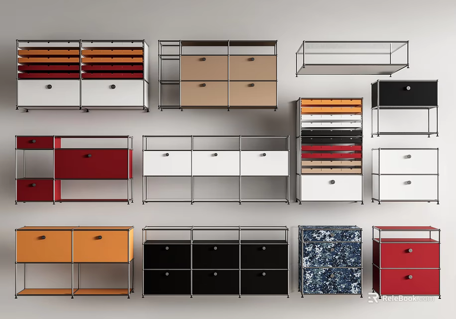 Stylish Console Table And Side Cabinet With Various Colors Styles And Storage Drawers 3d model 