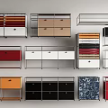 Stylish Console Table And Side Cabinet With Various Colors Styles And Storage Drawers 3d model