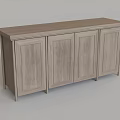 Elegant Modern Light Brown Wooden Entryway Side Cabinet With Four Doors