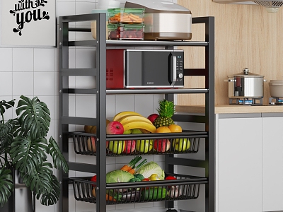 Kitchen Storage Rack 3d model