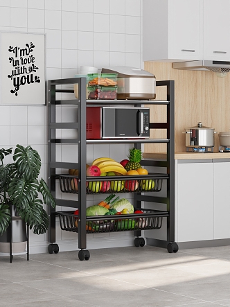 Kitchen Storage Rack 3d model