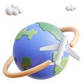 Modern Earth Plane Cartoon Earth Cartoon Plane 3d model