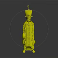 Ornate Golden Mantel Clock Vintage Furniture With Intricate Carvings And Decorative Feet