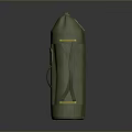 Green Fabric Travel Bag Featuring Yellow Straps and Vertical Design