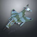 Camouflage Fighter Jet With Royal Air Force Roundels And Air To Air Missiles