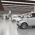 Car Dealership Showroom With Display Of Cars And Spacious Interior