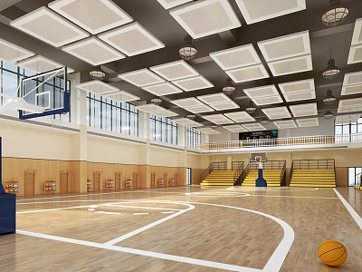 Basketball Hall Basketball Court Indoor Basketball Court Gymnasium 3d model