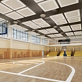 Basketball Hall Basketball Court Indoor Basketball Court Gymnasium 3d model