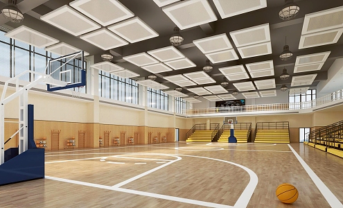 Basketball Hall Basketball Court Indoor Basketball Court Gymnasium 3d model