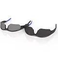 Black Sunglasses With Blue Temple Arms For Daily Wear And Outdoor Use