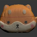 Cute Orange Fox Like Plush Toy With White Face Black Eyes Pink Cheeks And Tail