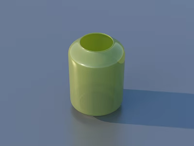 Light Green Cylindrical Vase With Smooth Surface For Home Living Supplies 3d model