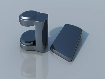 Sleek Modern Metal Hinged Door Hardware Components With Smooth Finish 3d model