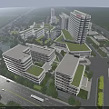 Modern Hospital Buildings With Green Roofs And Surrounding Landscape Architecture