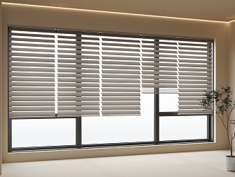 Modern venetian blinds curtain window 3d model