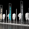 Modern Display Shelves Featuring Mannequins In Outdoor Clothing And Modern Technique
