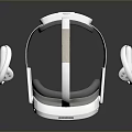 White Modern VR Headset With Controllers And Comfortable Padding Design 3d model