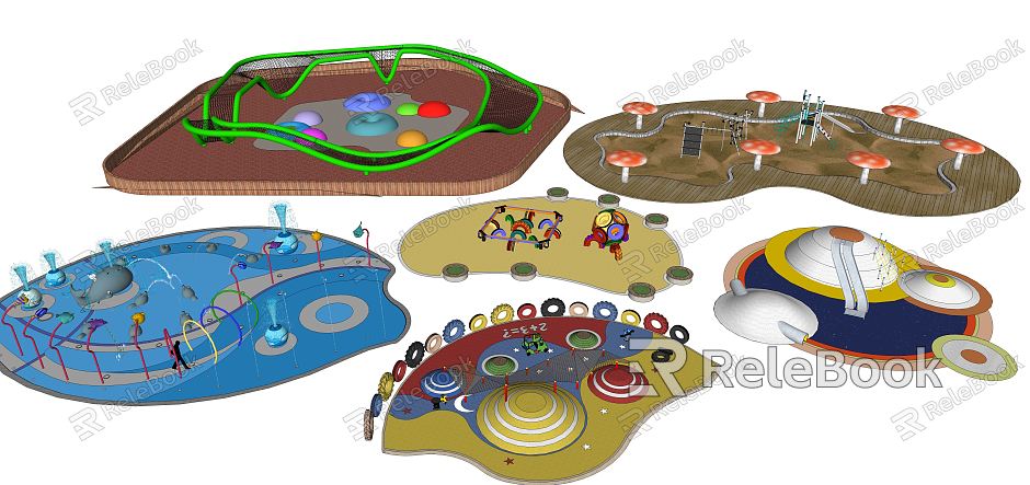 Modern play equipment Children's equipment Children's activity area Ride facilities model