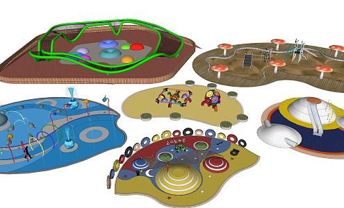 Modern play equipment Children's equipment Children's activity area Ride facilities 3d model