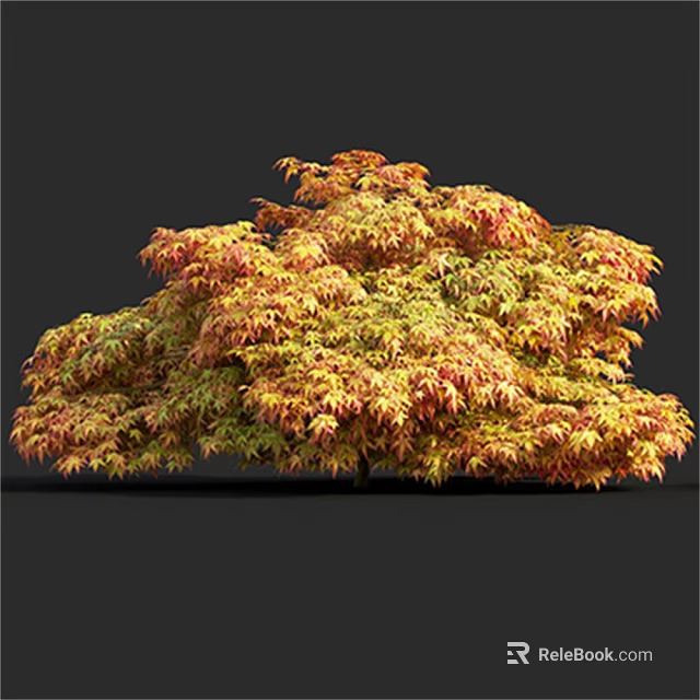 Stunning Autumn Arbor With Lush Yellow And Red Foliage Canopy 3d model 