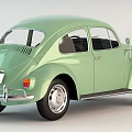 Green Vintage Volkswagen Beetle With Classic Design Shiny Exterior And Retro Style