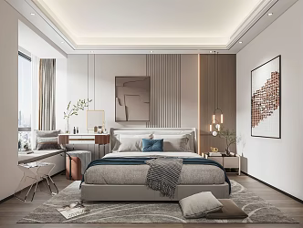 Master Bedroom Modern Bedroom 3d model