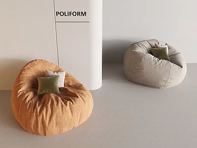Modern Lazy Sofa Fabric Bean Bag Bean Bag Lazy Sofa Casual Single Sofa 3d model