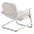 Modern Comfortable Leisure Chair With Textured Fabric Seat And White Armrests