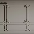 Decorative Gypsum Line Design with Ornate Patterns and Frame Details