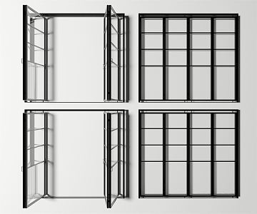 modern folding door 3d model