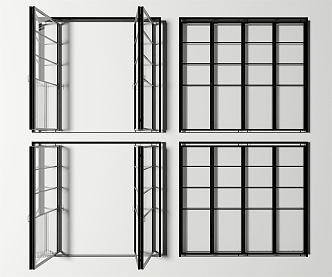 modern folding door 3d model