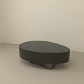 Modern Round Coffee Table With Black Top And Brown Base Design 3d model