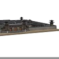 Ancient Architecture Complex With Traditional Courtyards And Classical Roof Structures