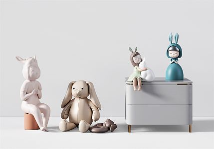 Modern toy rabbit sculpture ornaments 3d model