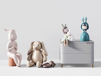 Modern toy rabbit sculpture ornaments 3d model