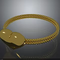 Golden Braided Bracelet With Heart Shaped Design And Smooth Shiny Surface Finish