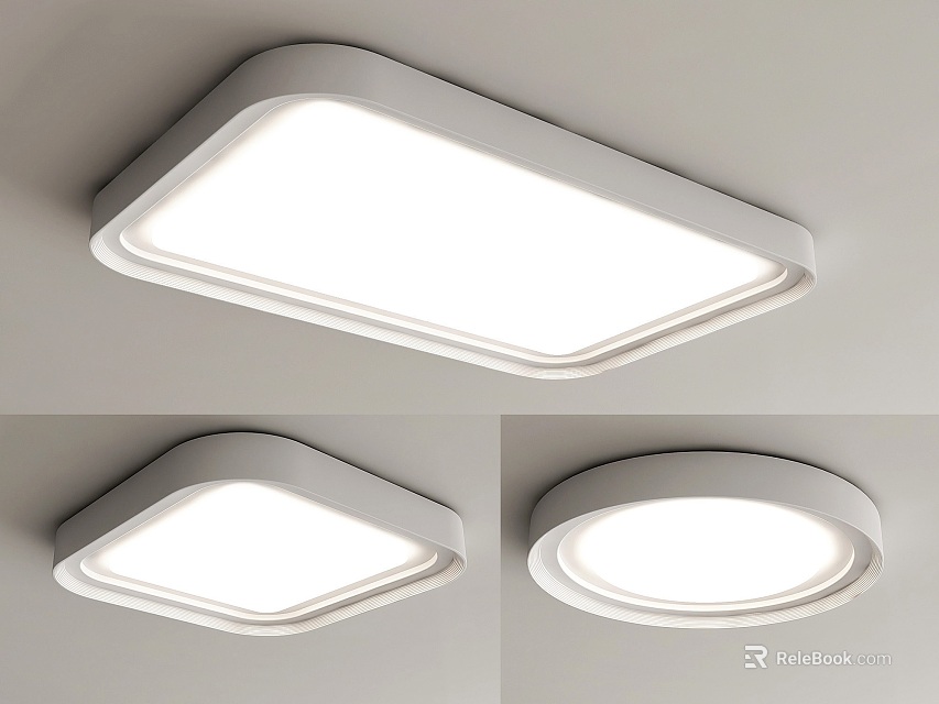 Variety Of Ceiling Lights In Different Shapes 3d model 