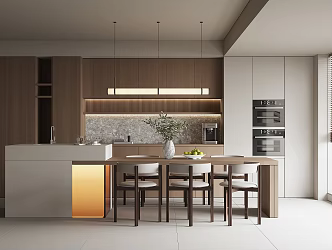 Modern Restaurant Dining Table and Chair Tableware Sideboard Wine Cabinet Single Chair Decorations 3d model