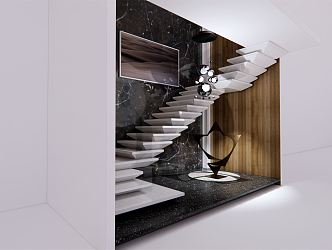 Modern Stairs Stacked Stairs 3d model