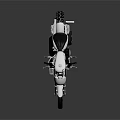 Shiny Classic Motorcycle In Silver And Black With Chrome Parts On Dark Reflective Background