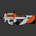 Modern Orange And White Gun With Tactical Scope And Sleek Design 3d model