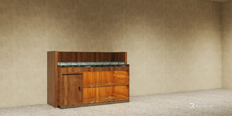 Modern Hotpot Restaurant Interior With Dining Tables And Condiment Station 3d model