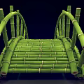 Handcrafted Bamboo Arch Bridge With Interlaced Sticks And Natural Material Structure Design