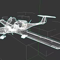White Light Aircraft With Blue Stripes And Single Propeller Design 3d model